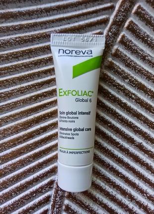 💚noreva exfoliac global 6 крем против высыпаний, угрей, черных точек, воспалений (пробник)
