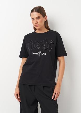 Черная футболка ac/dc c&a 🛍️1+1=3🛍️