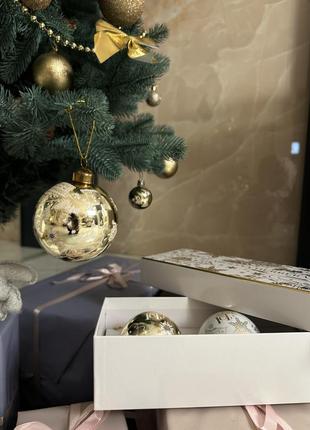 Оригинальный новогодние стеклянные шары на елочку carolina herrera