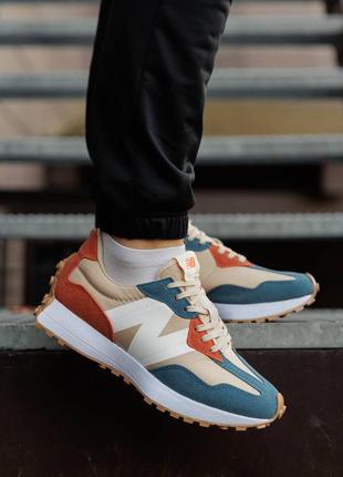 New balance 327 beige blue orange 3