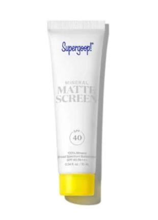 Матирующий солнцезазивный матирующий крем supergoop matte mineral mattescreen spf 40, 10 ml4 фото