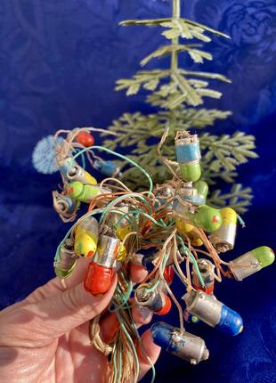 Винтаж! 🎄✨ новогодние гирлянды елочная шарики лампочки а эмалах электрическая