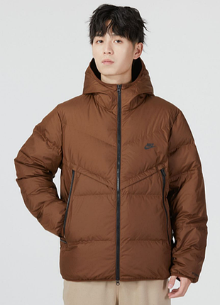 Куртка that nike hooded puffer jacket storm fit brown dv1132-259 пуховик