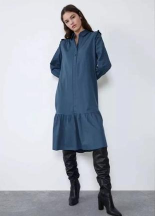 Платье оверсайз миди от zara, made in marocco