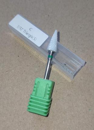 Керамічна фреза конусна велика насічка зелена 2584