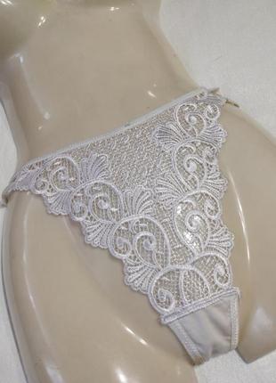Высокие кружевные женские трусики размер s