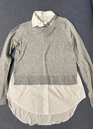 Светр/сорочка h&m із вмістом вовни