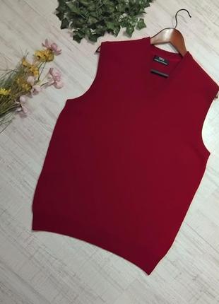 Шерстяная жилетка жилет m&s бордовая унисекс4 фото