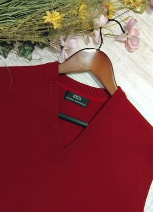 Шерстяная жилетка жилет m&s бордовая унисекс2 фото