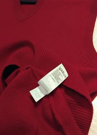 Шерстяная жилетка жилет m&s бордовая унисекс7 фото
