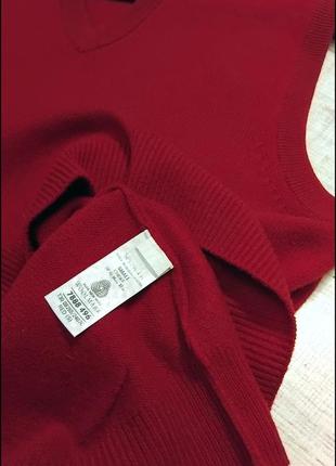 Шерстяная жилетка жилет m&s бордовая унисекс6 фото