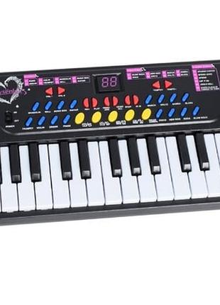 Детская музыкальная игрушка "синтезатор" syl-8201, 37 клавиш, микрофон, музыка, запись