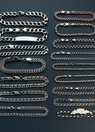 Серебряные браслеты мужские, массивные браслеты из серебра