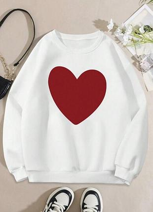Фотогеничный свитшот. сердце, любовь и белый цвет. размер l
