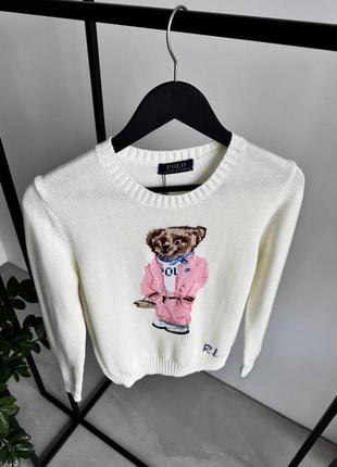 Брендовый женский свитер с медведем