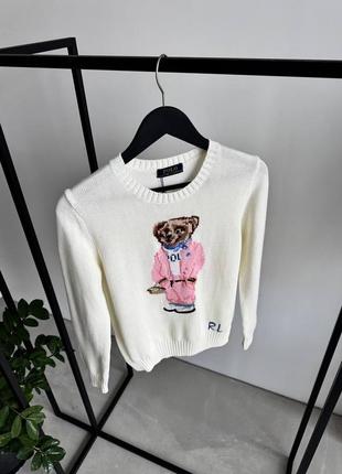 Брендовый женский свитер с медведем