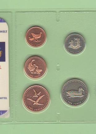 Набор монет остров гоф острів gough island з серии das geld der welt блистер запайка пластик набір