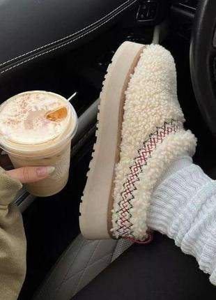 Ugg tasman platform wool premium женские зимние угги тасман на овчине