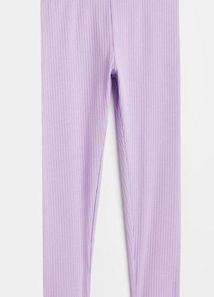 Лосины в рубчик для девочки h&m 0814742-021 140 см (9-10 years) сиреневый