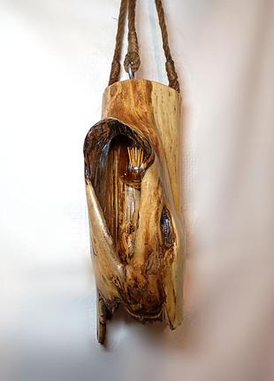 Стельова зональна люстра з дерева10 фото