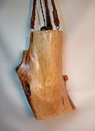 Стельова зональна люстра з дерева2 фото