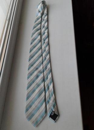 Галстук мужской шелковый в диагональную полоску boss италия