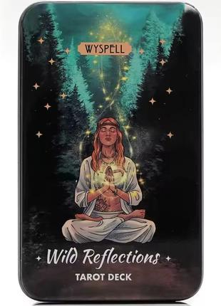 Новинка! карты таро wild reflections от wyspell, металлическая коробка, зеленый голографический срез