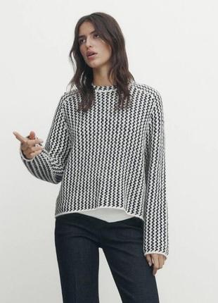 Свитер из шерсти и альпаки massimo dutti шерстяной джемпер