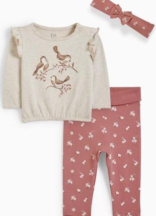 Комплект бавовняний 🩷c&a  💕3-6 мес 💕550 грн