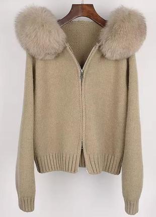 Кардиган з хутором лисиці