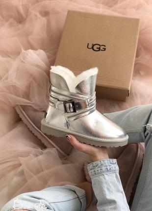 Зимние женские угги ugg серебристые (уггі)1 фото