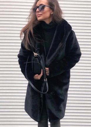 Чорна шуба мокко бежева шуба біла шуба пудра зимова шуба тепла шуба зима
