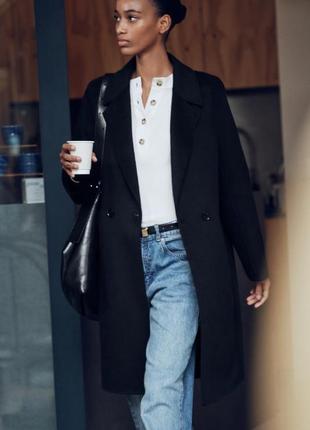 Пальто черное zara