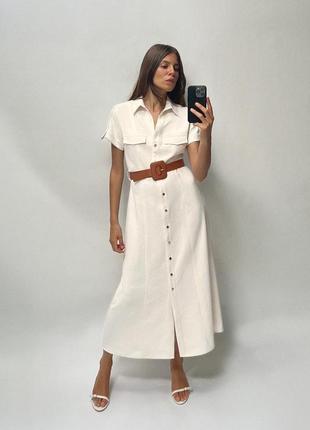 Платье рубашка белое zara