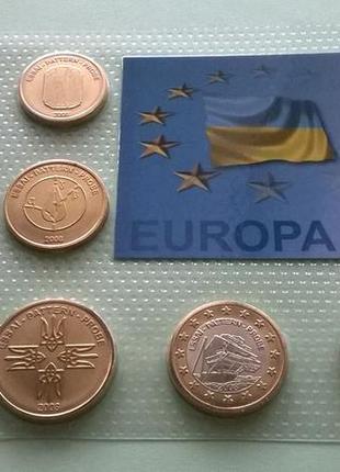 Украина набор украинских пробных евро монет 2008 года набір україна проба
