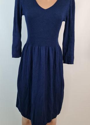 Стильное синее платье теплая