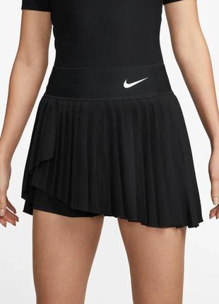 Спідниця  nike court dri-fit advantage womens pleated tennis skirt black спортивна тенісна форма нова оригінал