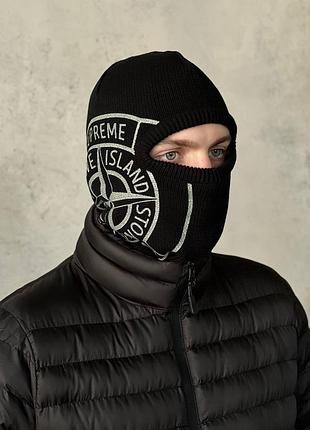Балаклава від колаборації stone island х supreme glow knit balaclava