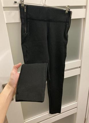 S zara черные на подростка стретч теплые джеггинсы лосины с замочками