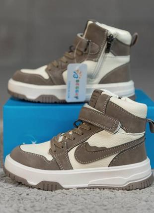 Зимние детские ботинки klors beige/brown