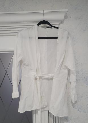 Льняной брючный костюм zara