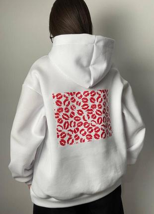 Парные худи оверсайз кроя с орнаментом качественная трехнить на флисе🔥