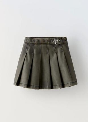 Юбка из эко кожи zara.