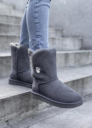 Зимние женские угги на меху ugg серые (уггі)1 фото