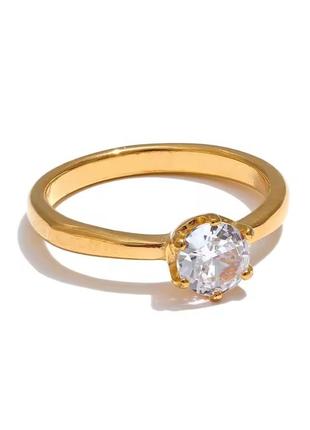 Каблучка з нержавіючої сталі справжня позолота золота жіноча кільце