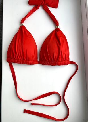 Верх от купальника lauren ralph lauren, р. s-m-l р. 40 (12)  бюстгальтер, бра, топ, красный оригинал