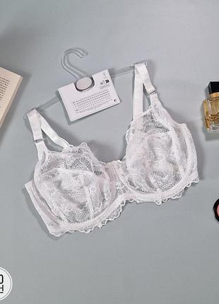 Сетевой лиф бюстгалтер с мягкими чашками на косточках 85h белый primark
