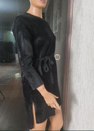 Сукня зимова мехова норка платье теплое италия