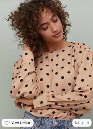 Нарядная шифрования блузка в горошек h&m