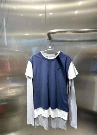 Комплект туника платье лонг футболка тройка міу міу люкс